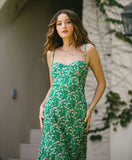 Green Retro Floral Dress