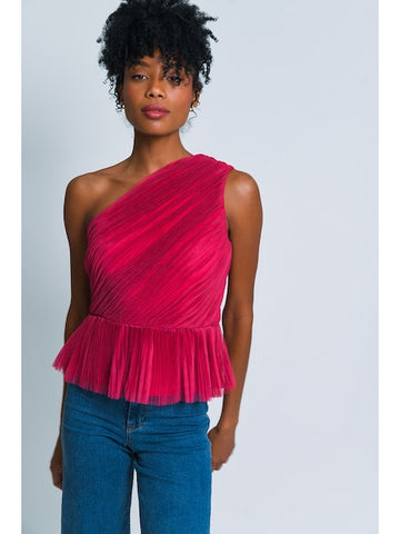 Tulle Peplum Top