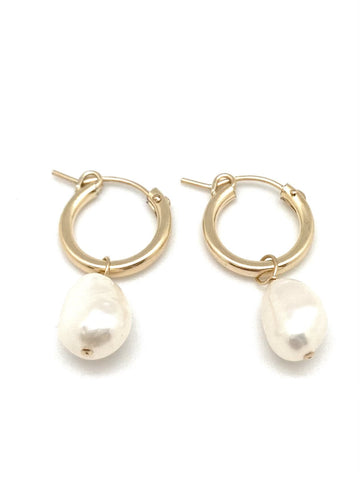 Mini Pearl Hoops