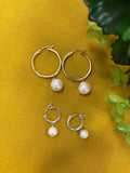 Mini Pearl Hoops